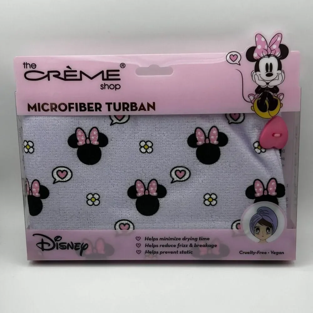 The Crème Shop x Disney Minnie Mouse Microfiber Turban Towel Wrap Lavender NEW